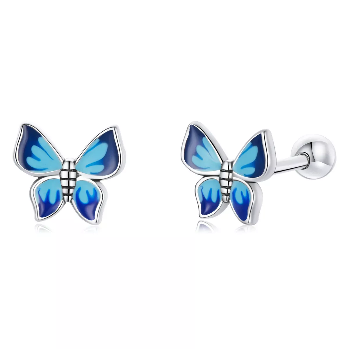 Pandora Style Delicate Butterfly Stud Earrings - SCE1285