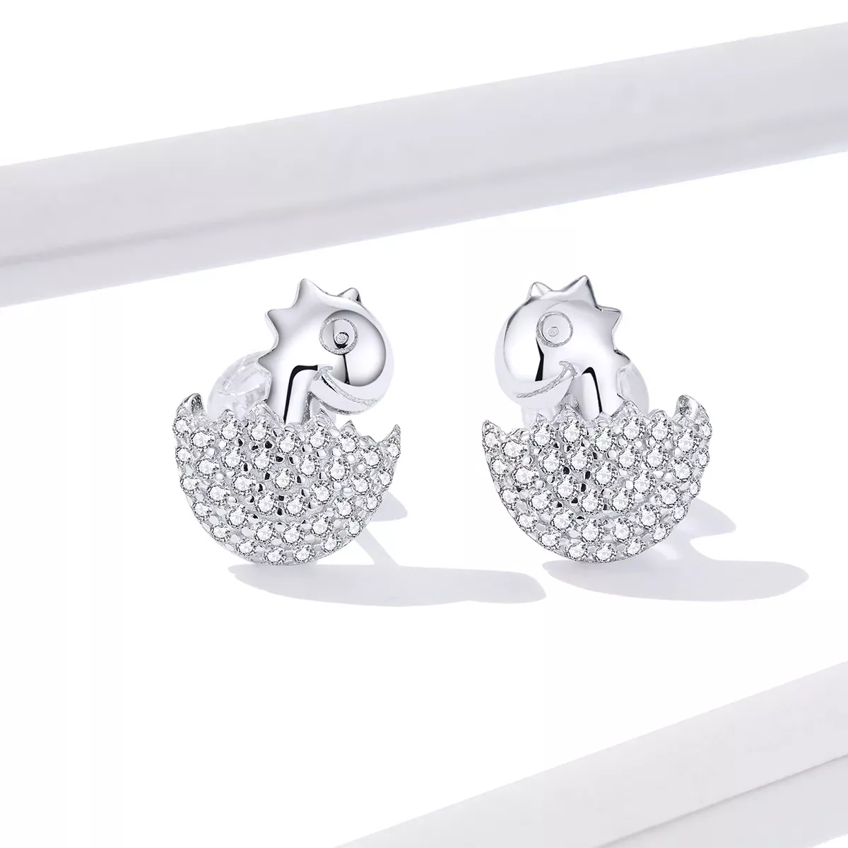 Pandora Style Dinosaur Baby Stud Earrings - BSE354