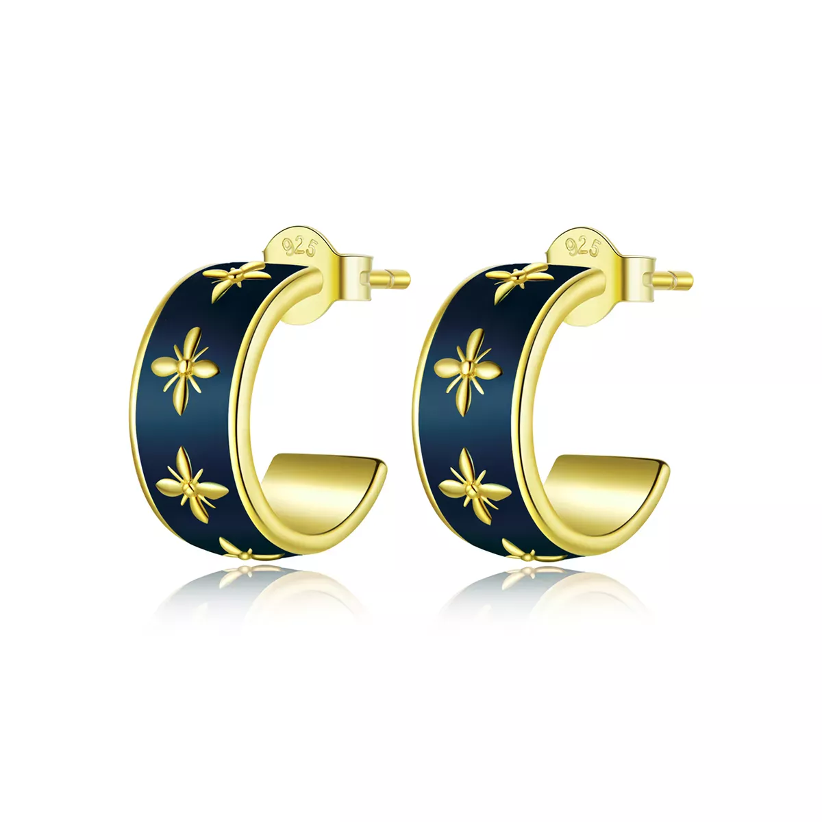 Pandora Style Elegant Orchid Stud Earrings - BSE428