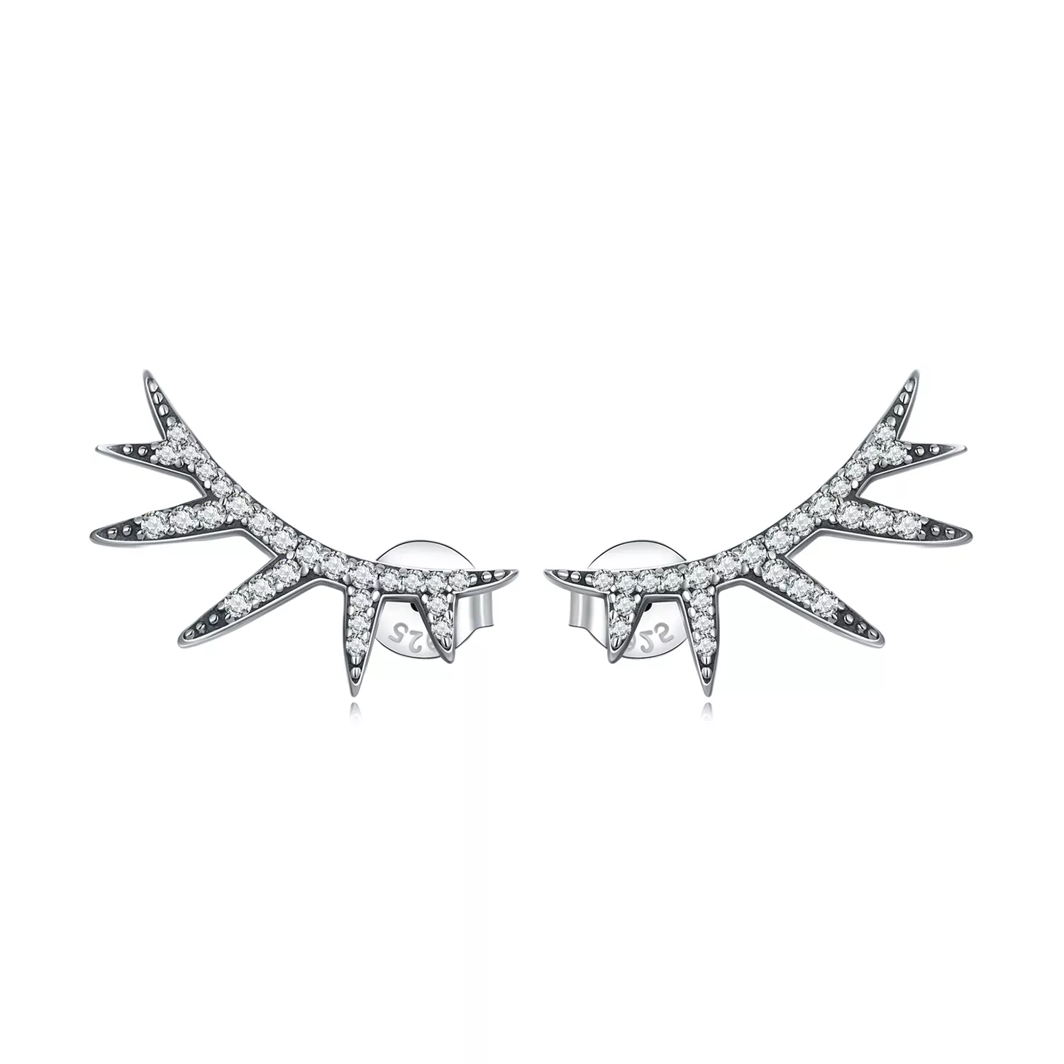 Pandora Style Eyelash Stud Earrings - BSE681
