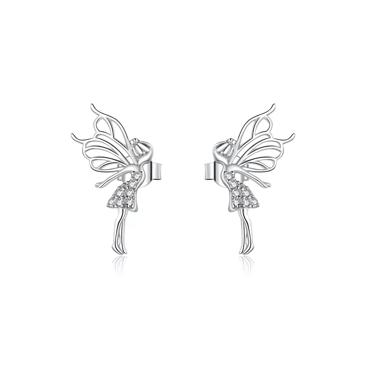 Pandora Style Flower Elf Stud Earrings - BSE338
