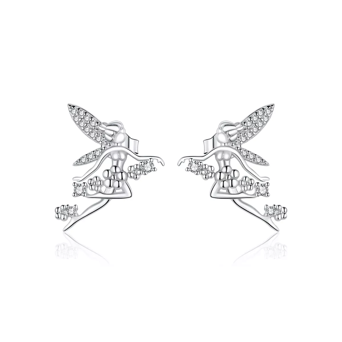 Pandora Style Flower Elf Stud Earrings - BSE341