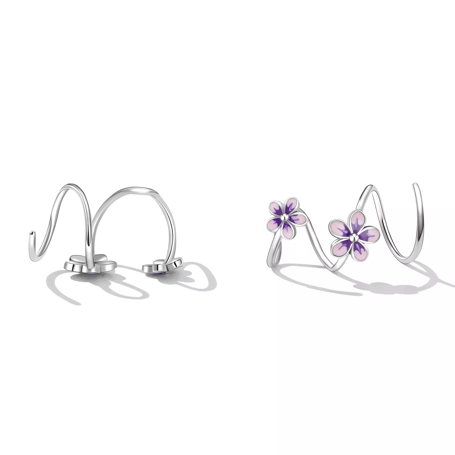 Pandora Style Flowers Stud Earrings - SCE1462