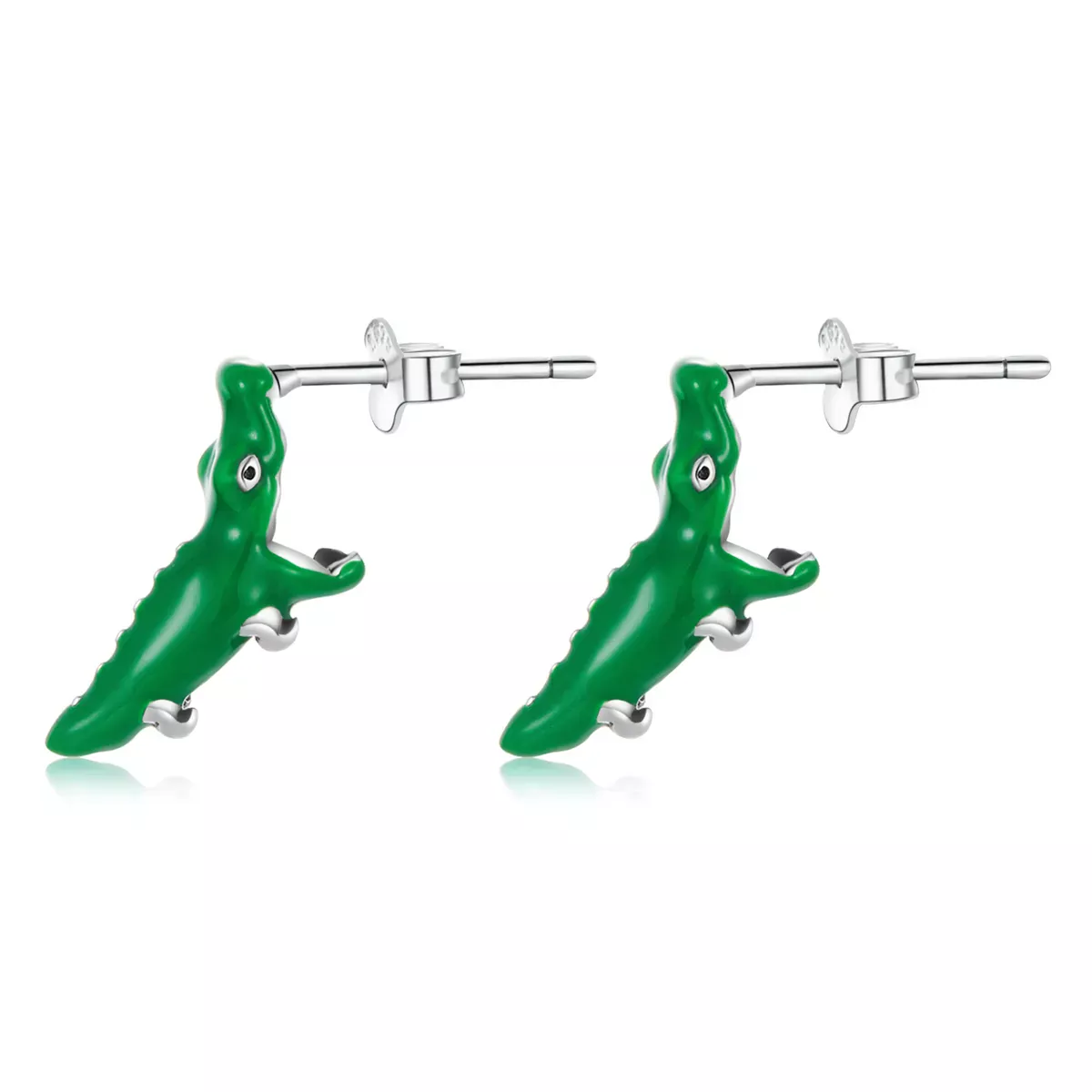 Pandora Style Funny Little Crocodile Stud Earrings - BSE562