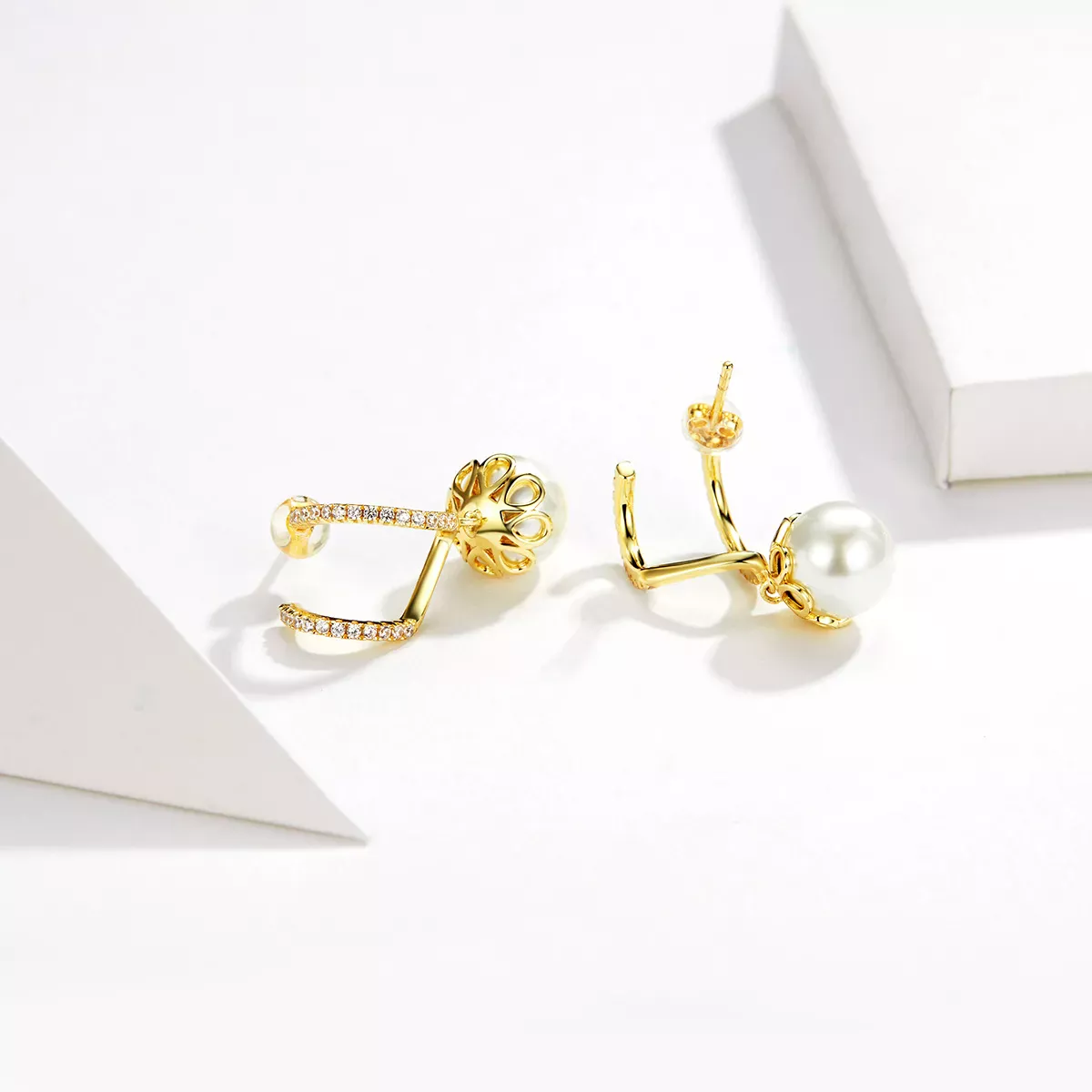 Pandora Style Gentle Pearl Stud Earrings - BSE151