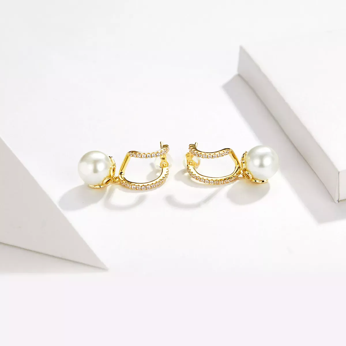 Pandora Style Gentle Pearl Stud Earrings - BSE151