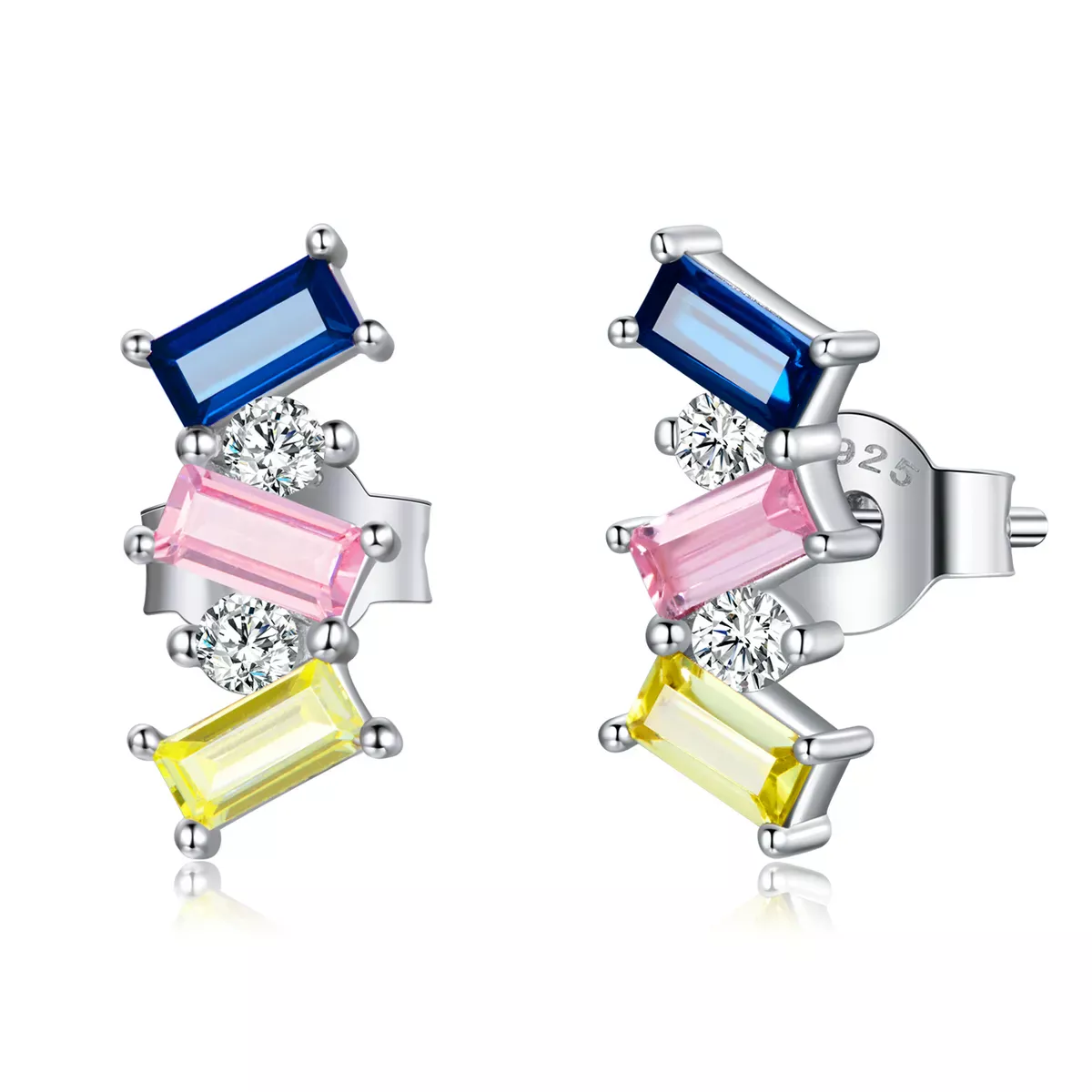 Pandora Style Geometric Art Stud Earrings - SCE1208