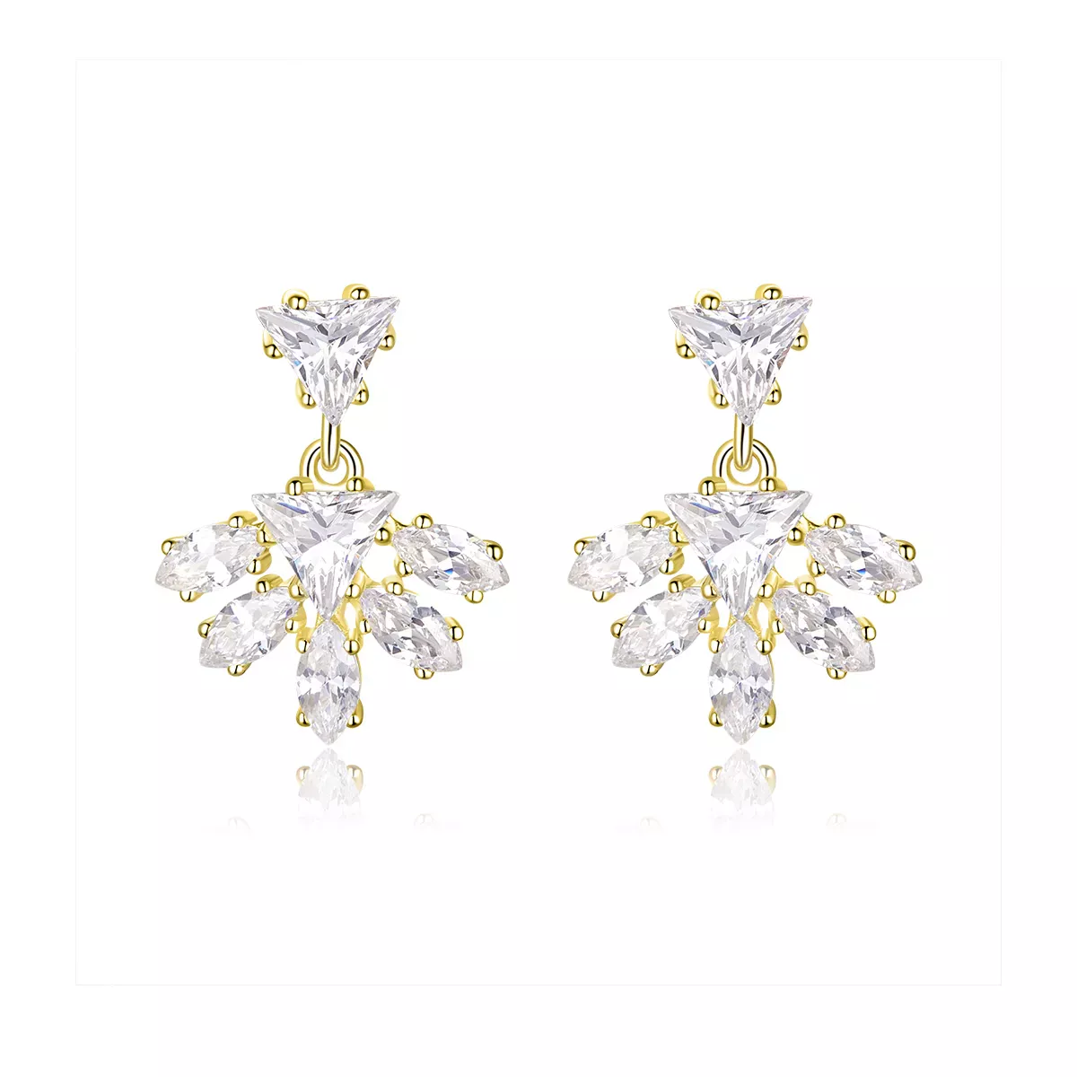 Pandora Style Golden Memories Stud Earrings - BSE226