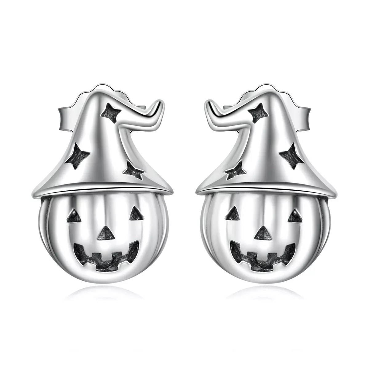 Pandora Style Halloween Pumpkin Stud Earrings - BSE537