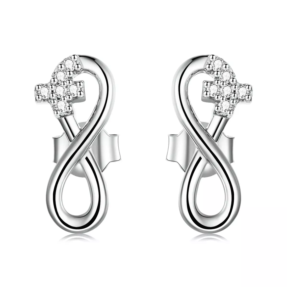 Pandora Style Infinity Symbol - Refined Stud Earrings - BSE544
