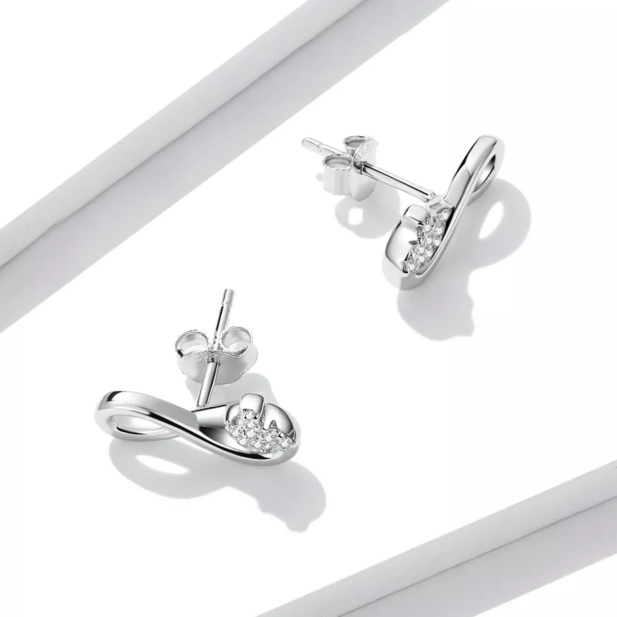 Pandora Style Infinity Symbol - Refined Stud Earrings - BSE544