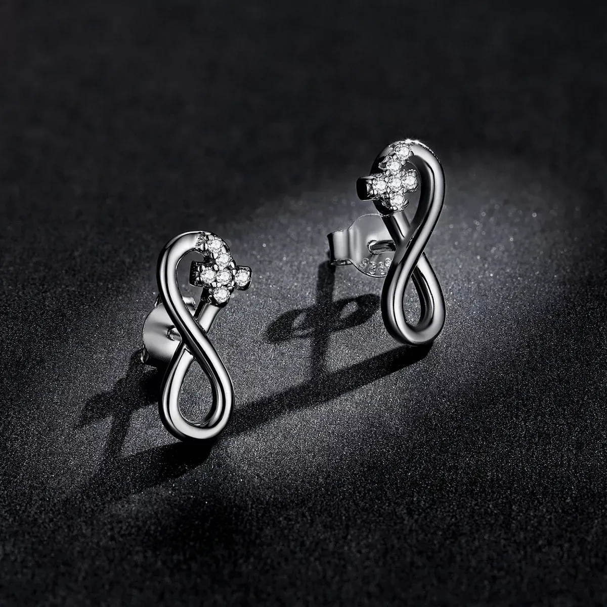 Pandora Style Infinity Symbol - Refined Stud Earrings - BSE544