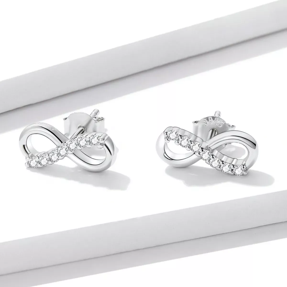 Pandora Style Infinity Symbol - Shine Stud Earrings - BSE543
