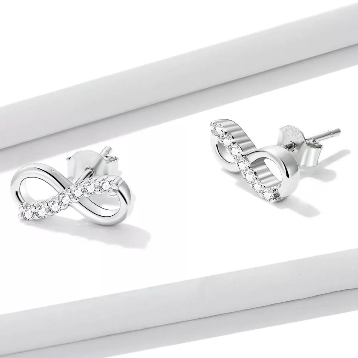 Pandora Style Infinity Symbol - Shine Stud Earrings - BSE543