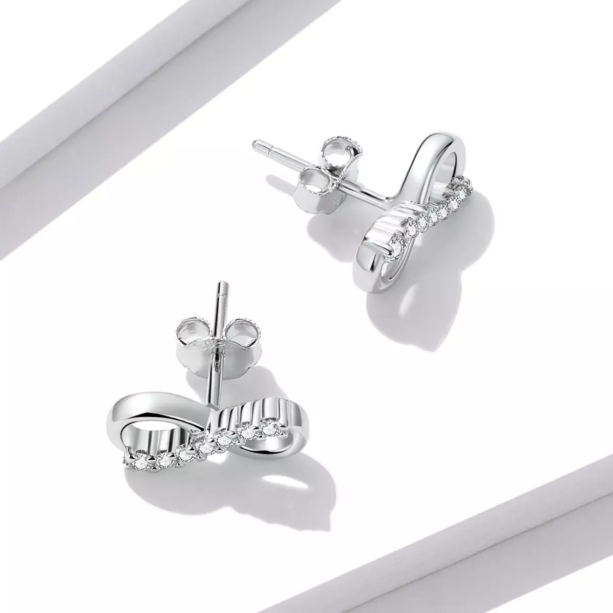 Pandora Style Infinity Symbol - Shine Stud Earrings - BSE543