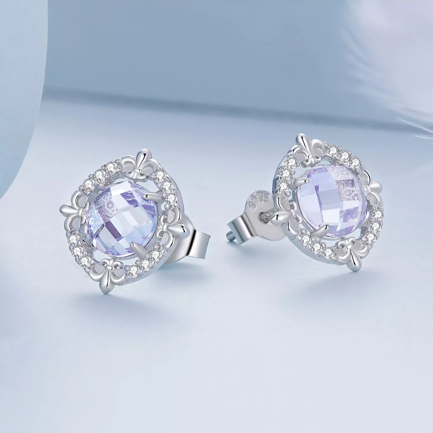 Pandora Style Iris Stud Earrings - BSE667