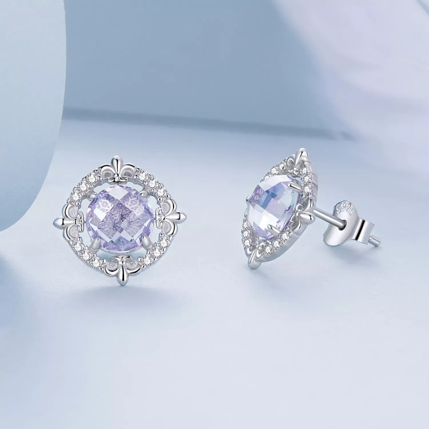 Pandora Style Iris Stud Earrings - BSE667