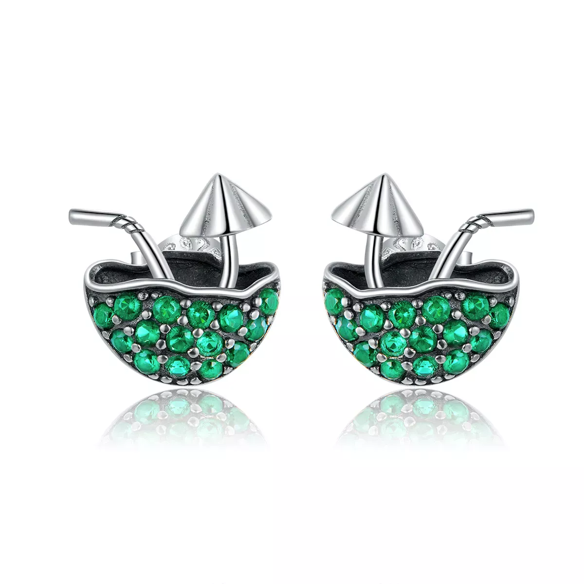 Pandora Style Leisurely Coconut Stud Earrings - SCE908