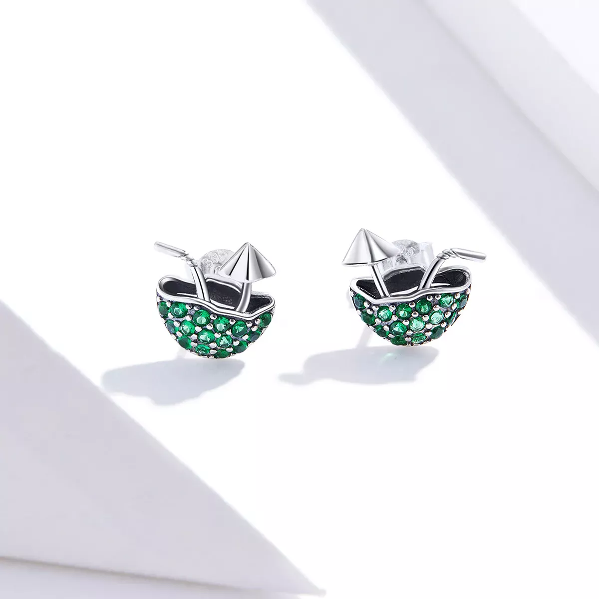 Pandora Style Leisurely Coconut Stud Earrings - SCE908