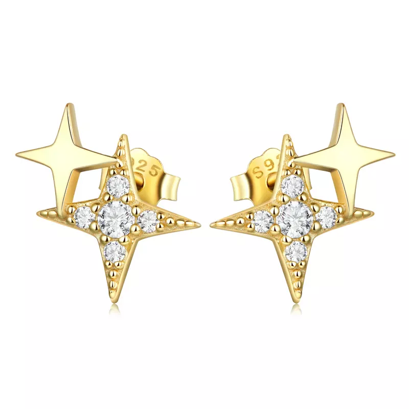 Pandora Style Light Star Stud Earrings - BSE633