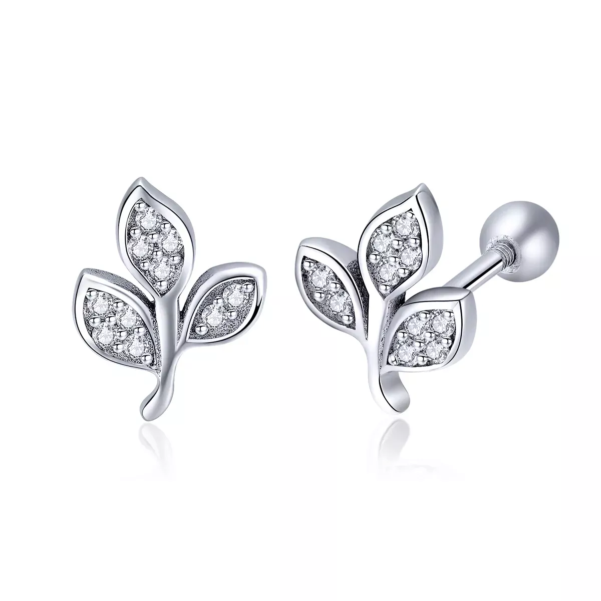 Pandora Style Listening to The Leaves Stud Earrings - SCE431