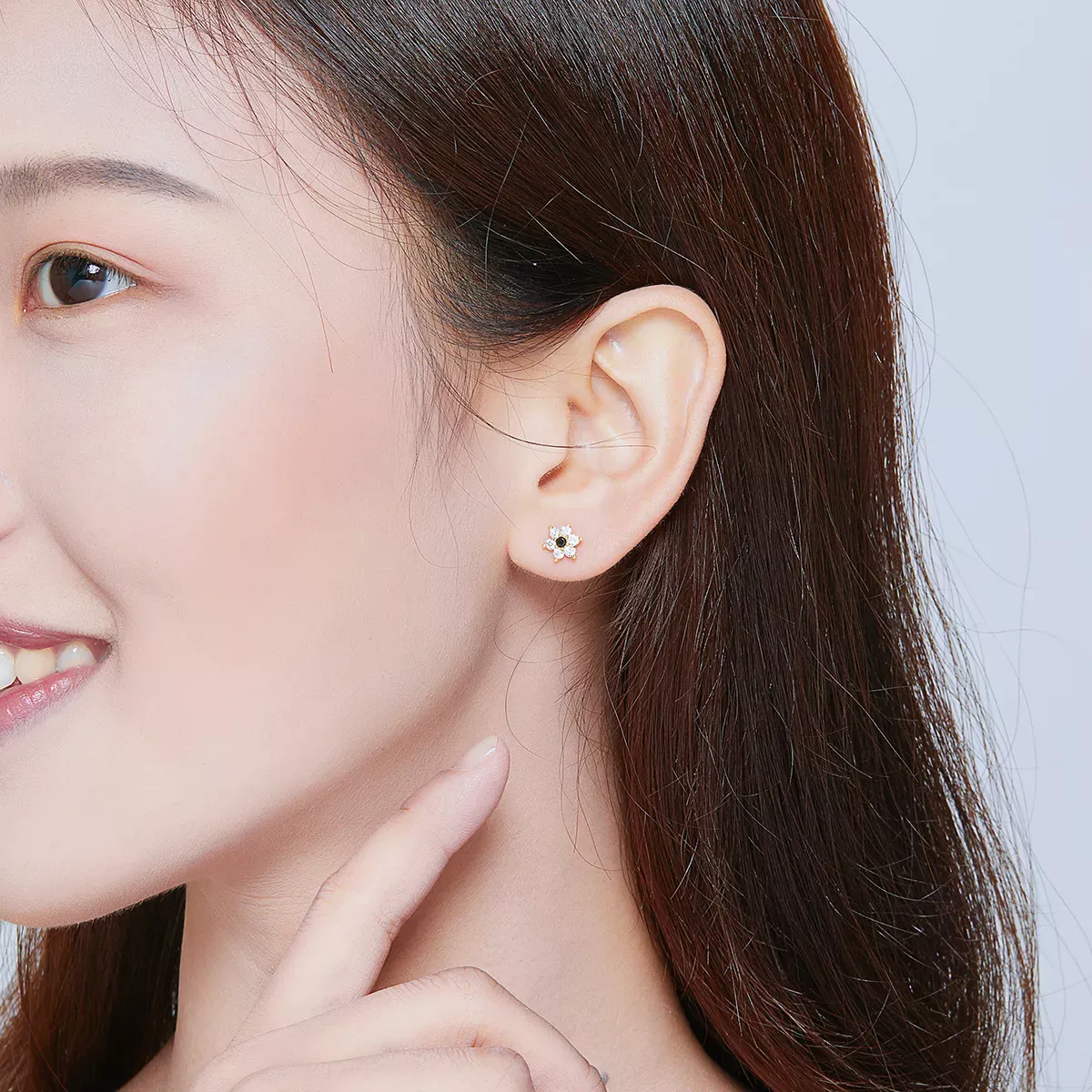 Pandora Style Little Flower Stud Earrings - SCE708
