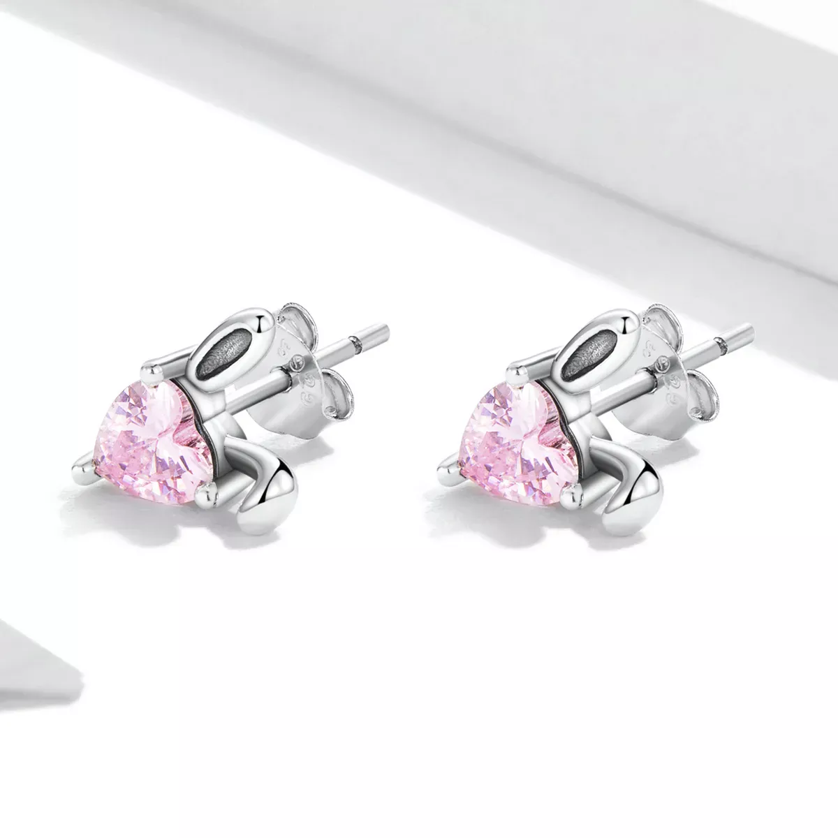 Pandora Style Love Rabbit Ears Stud Earrings - SCE1365