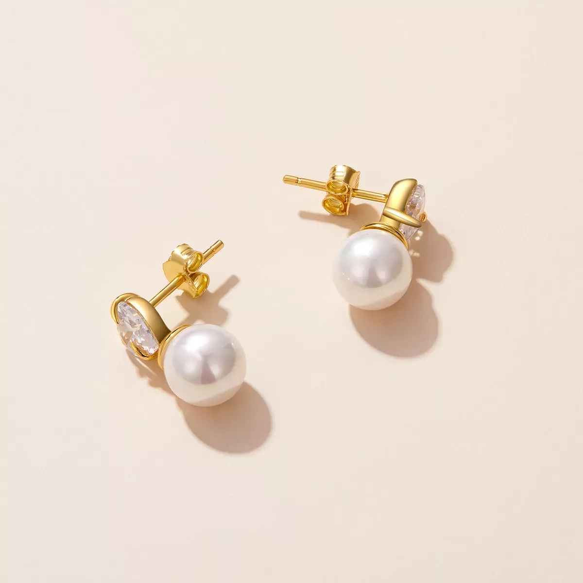 Pandora Style Love Shell Beads Stud Earrings - SCE1318