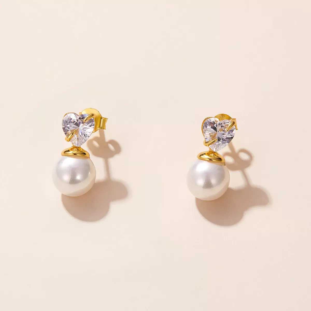 Pandora Style Love Shell Beads Stud Earrings - SCE1318