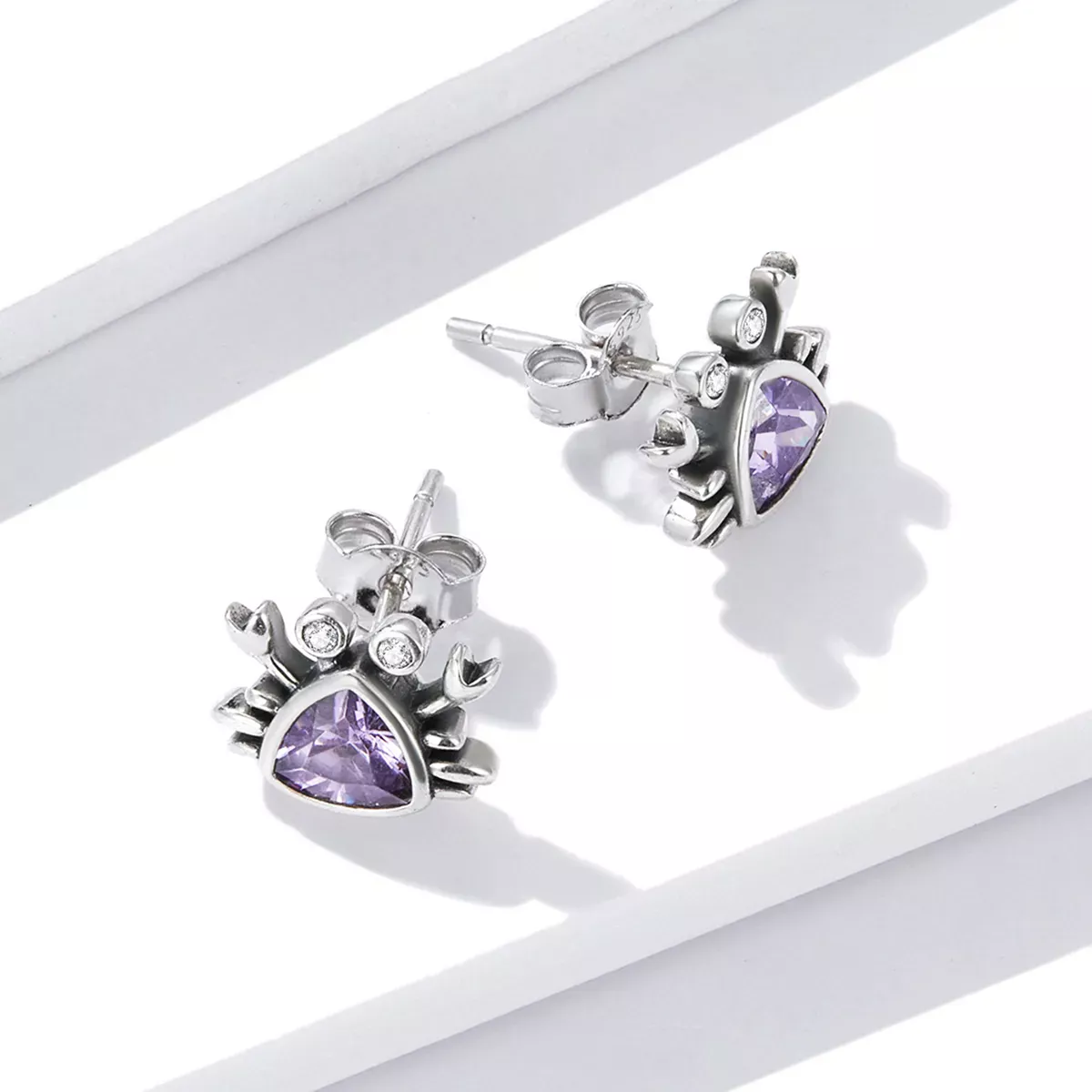 Pandora Style Mini Crab Stud Earrings - BSE572