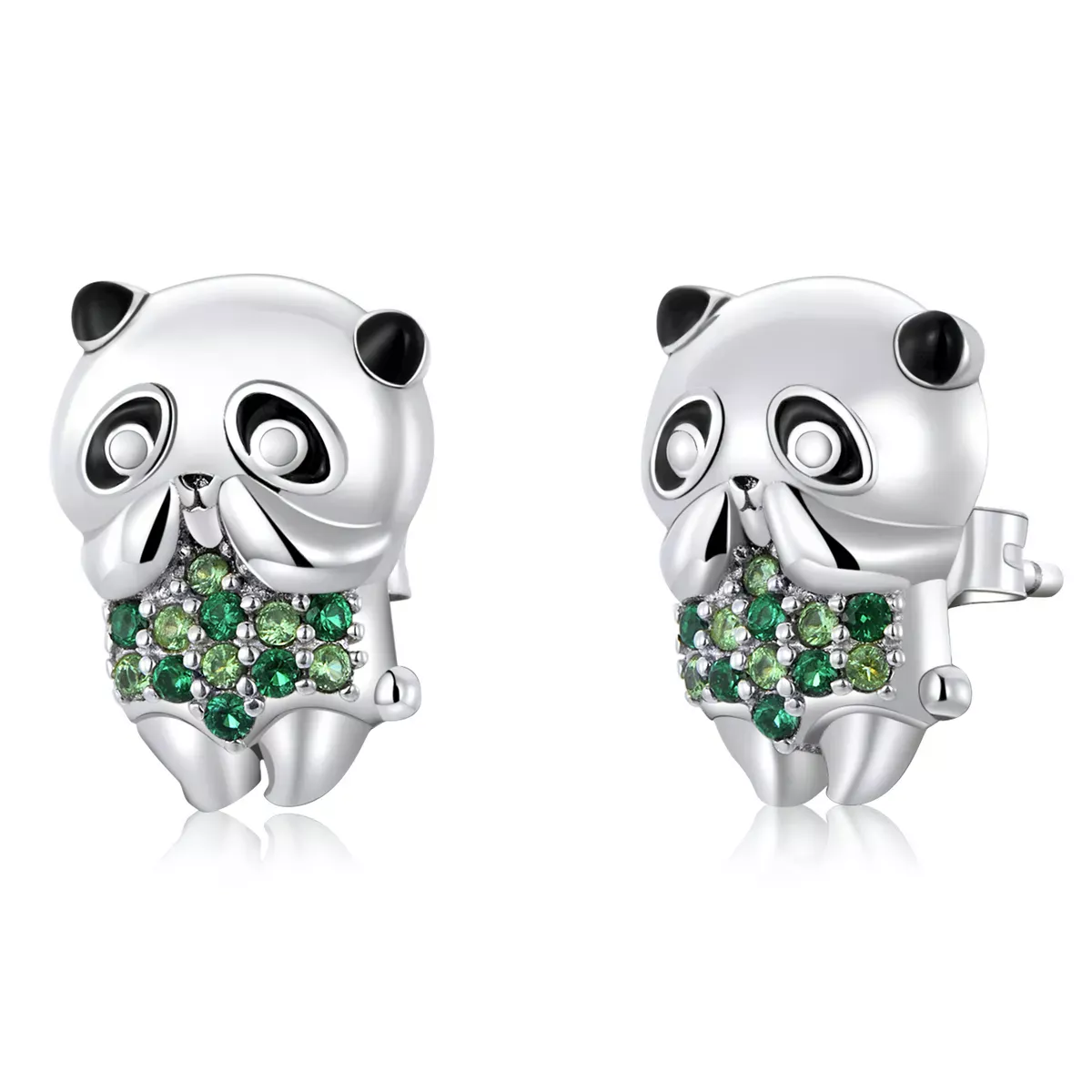 Pandora Style Mini Panda Stud Earrings - SCE1370