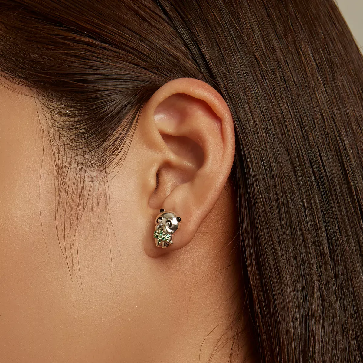 Pandora Style Mini Panda Stud Earrings - SCE1370