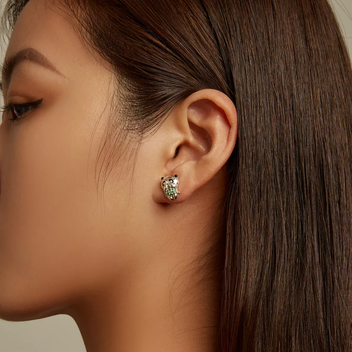 Pandora Style Mini Panda Stud Earrings - SCE1370