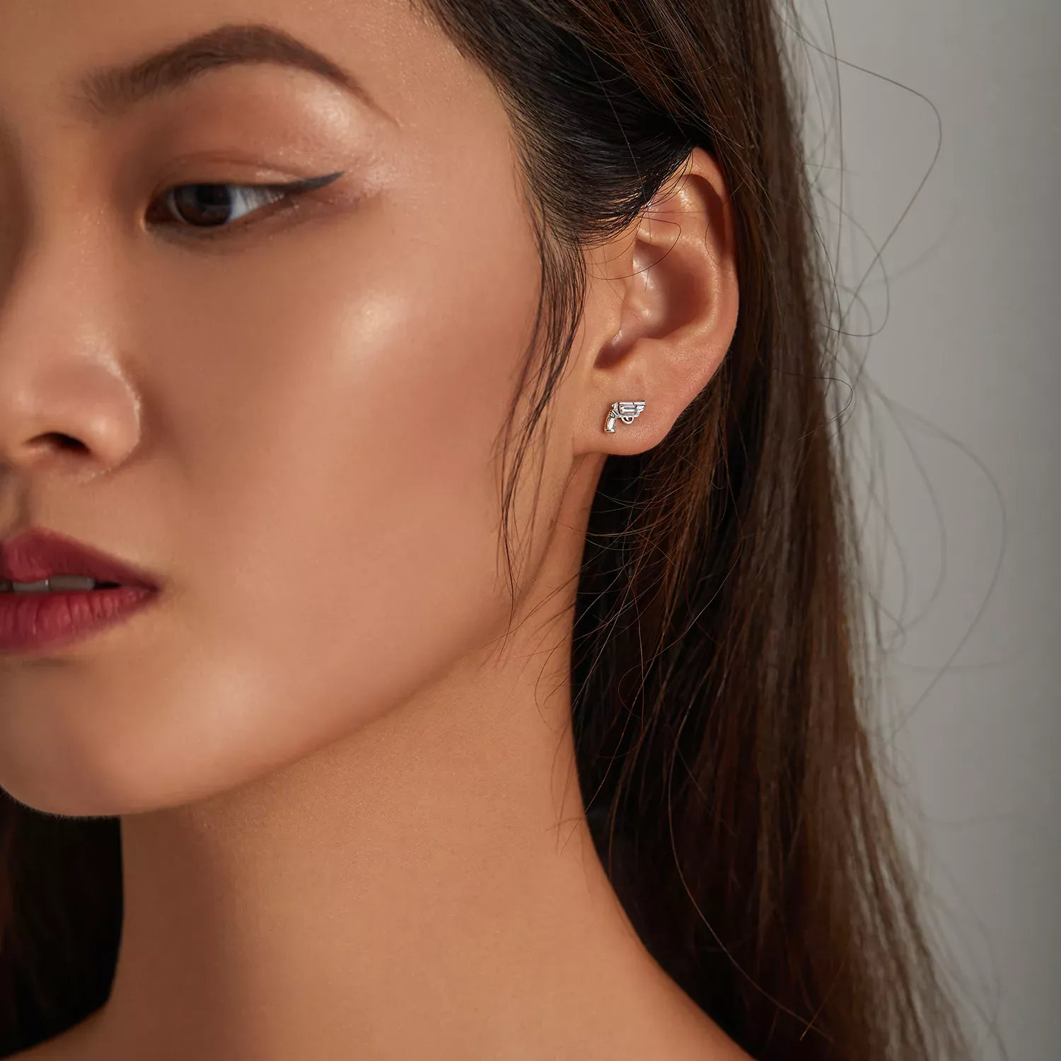 Pandora Style Mini Pistol Stud Earrings - SCE1293