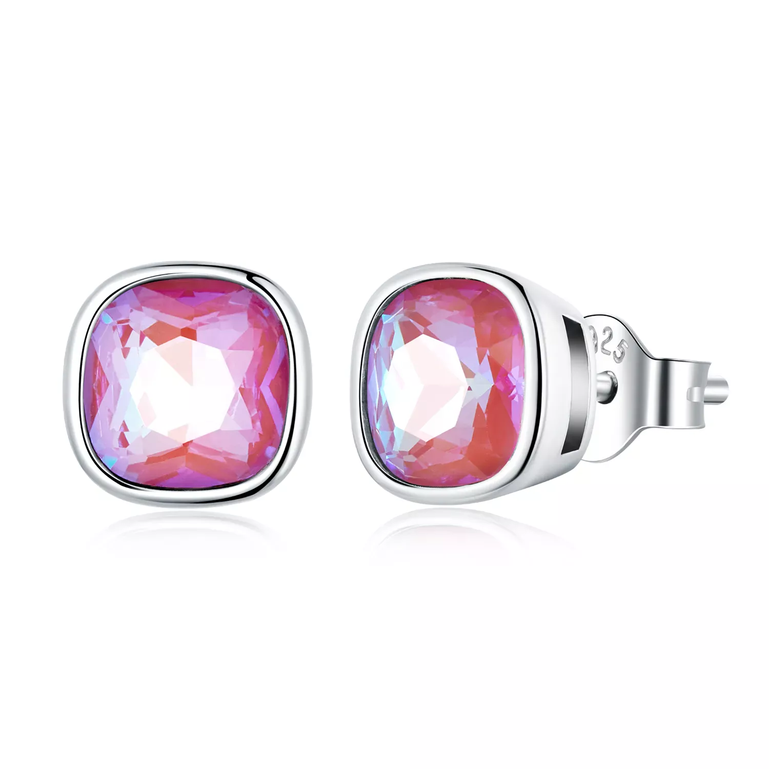 Pandora Style Mocha Fluorescent Stud Earrings - SCE1413 Pandora Style Mocha Fluorescent Stud Earrings - SCE1413