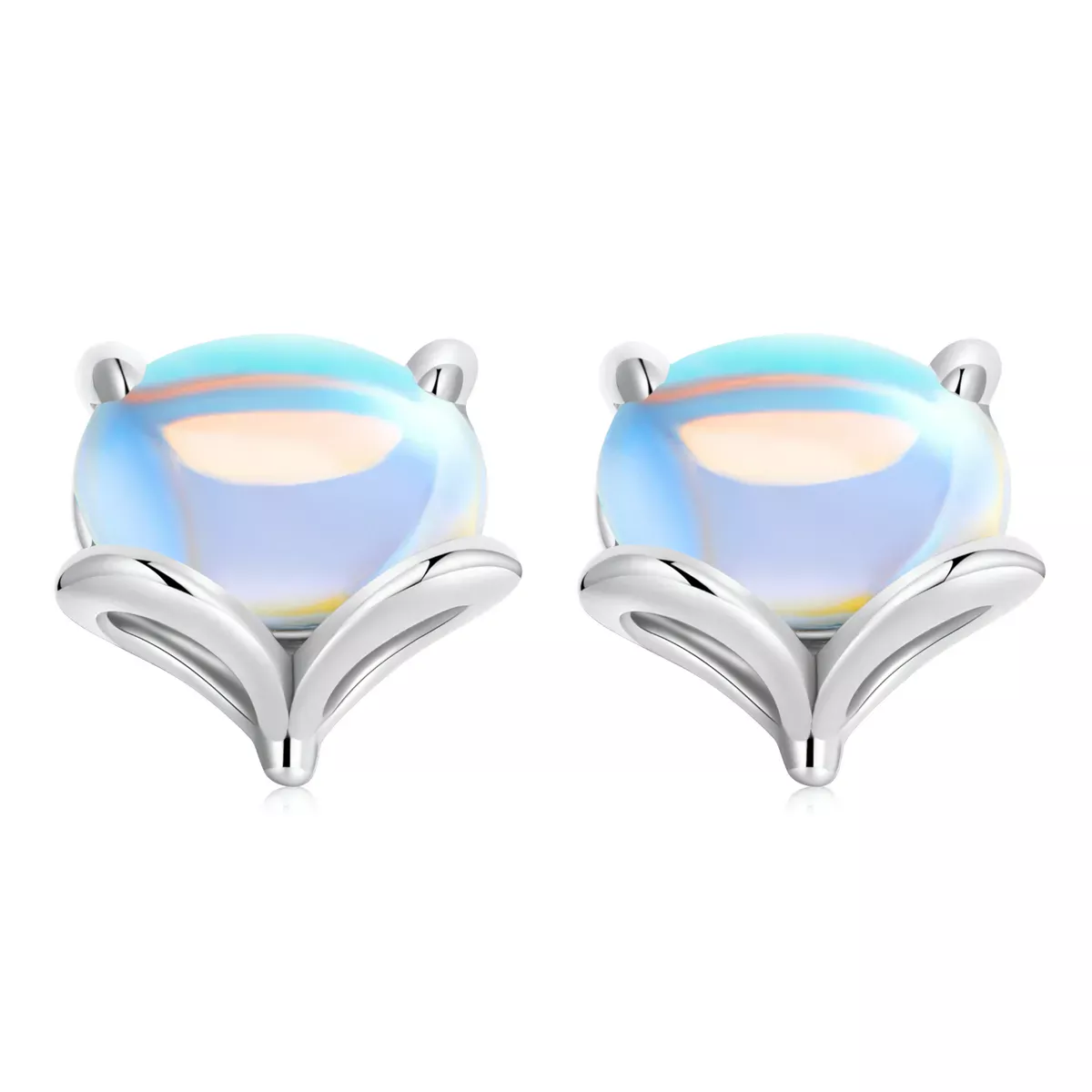 Pandora Style Moonstone Fox Stud Earrings - SCE1386