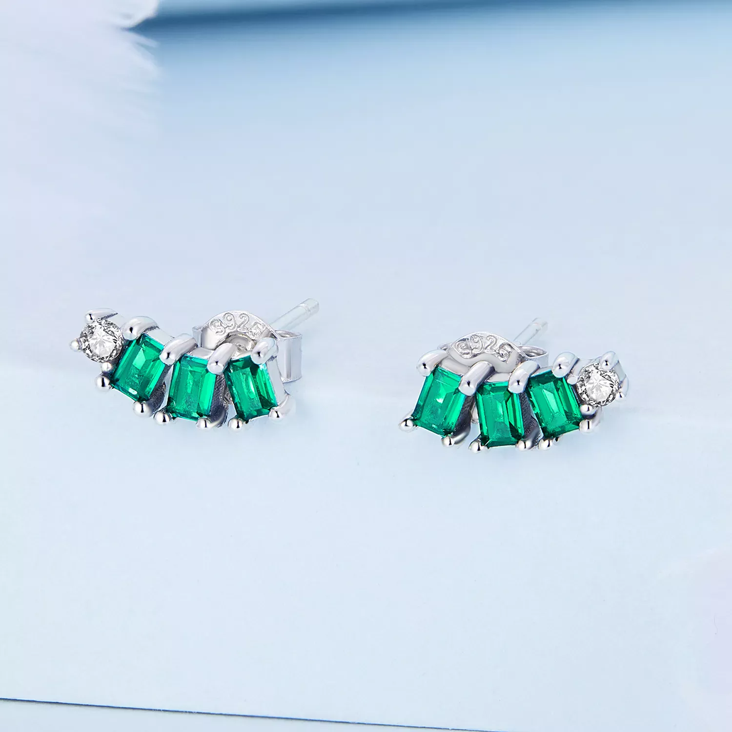 Pandora Style Mosaic Gems Stud Earrings - BSE704
