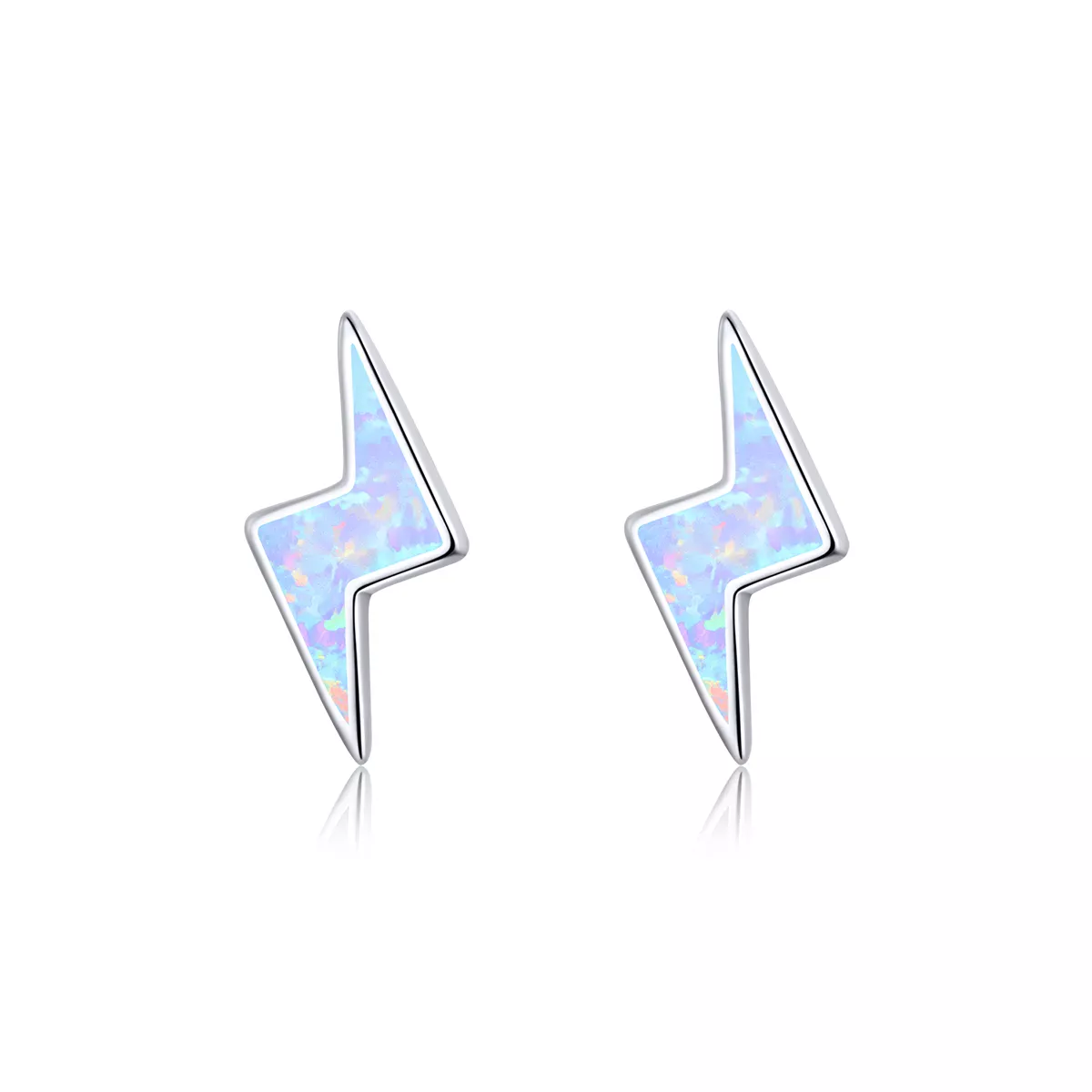Pandora Style Opal Lightning Stud Earrings - SCE860