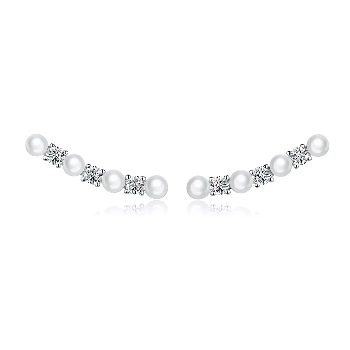 Pandora Style Pearl Stud Earrings - BSE118
