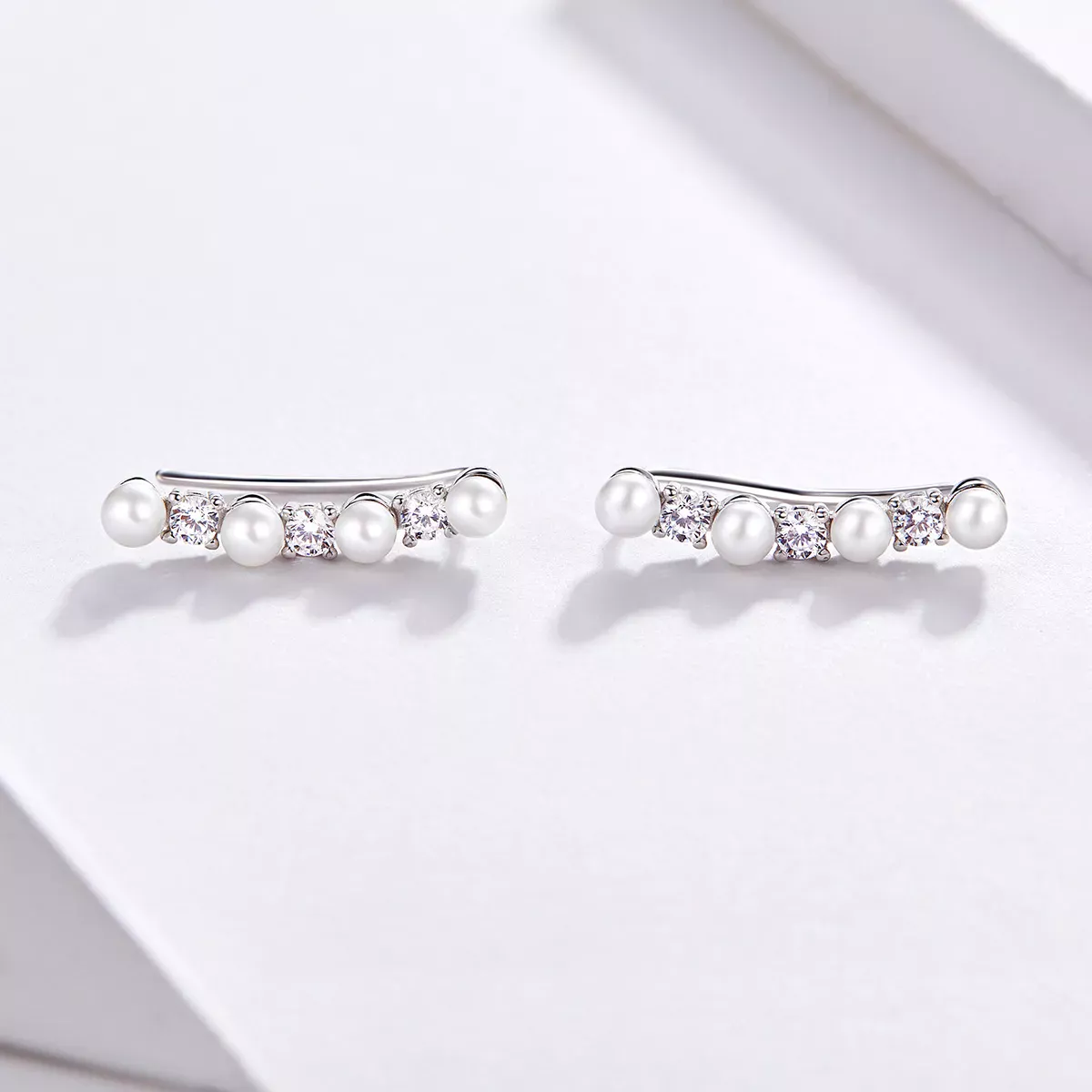 Pandora Style Pearl Stud Earrings - BSE118
