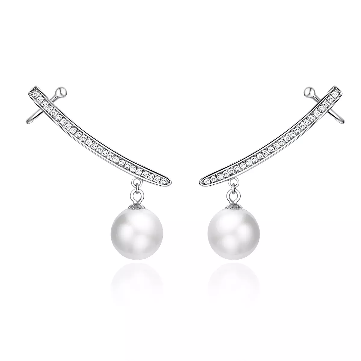 Pandora Style Pearl Stud Earrings - BSE299 Pandora Style Pearl Stud Earrings - BSE299