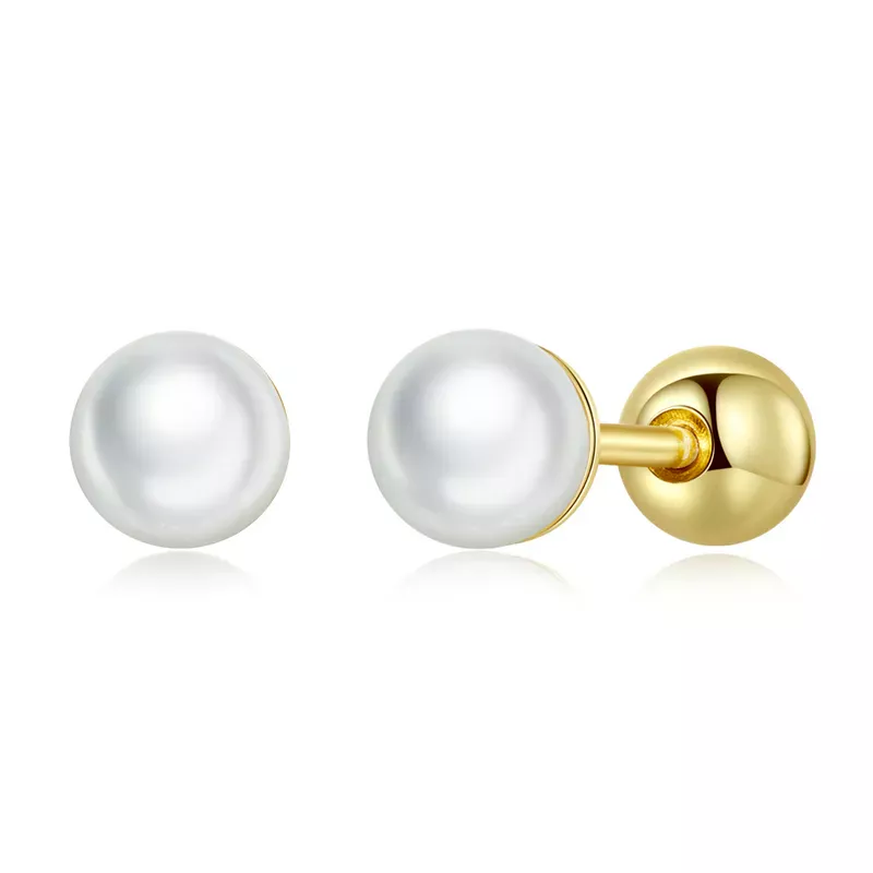 Pandora Style Pearl Stud Earrings - BSE630-BL