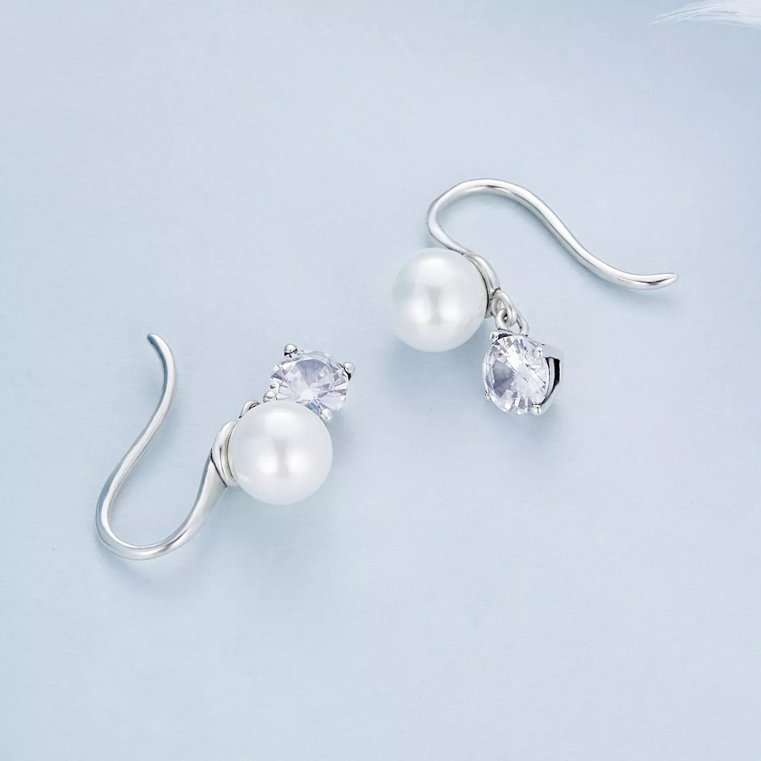 Pandora Style Pearl Stud Earrings - BSE684