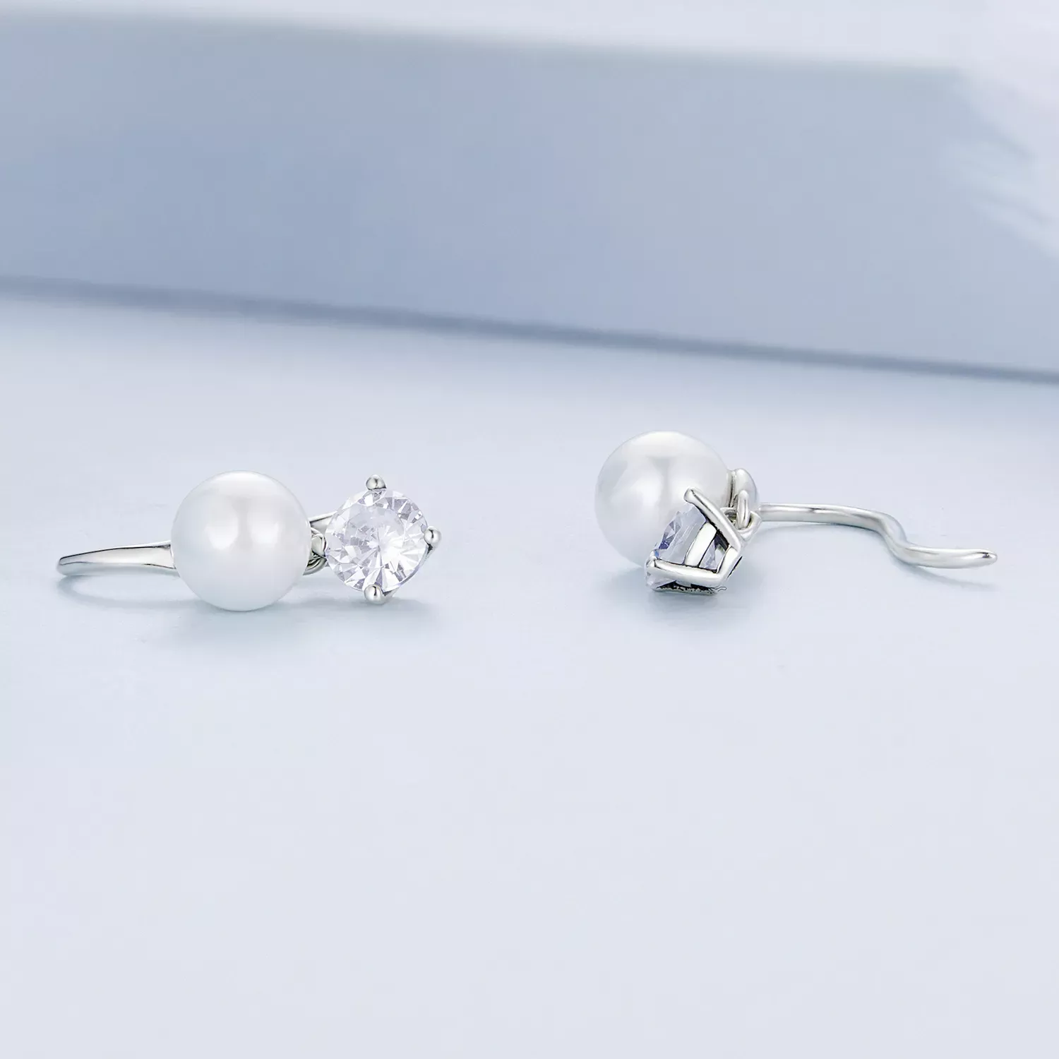 Pandora Style Pearl Stud Earrings - BSE684