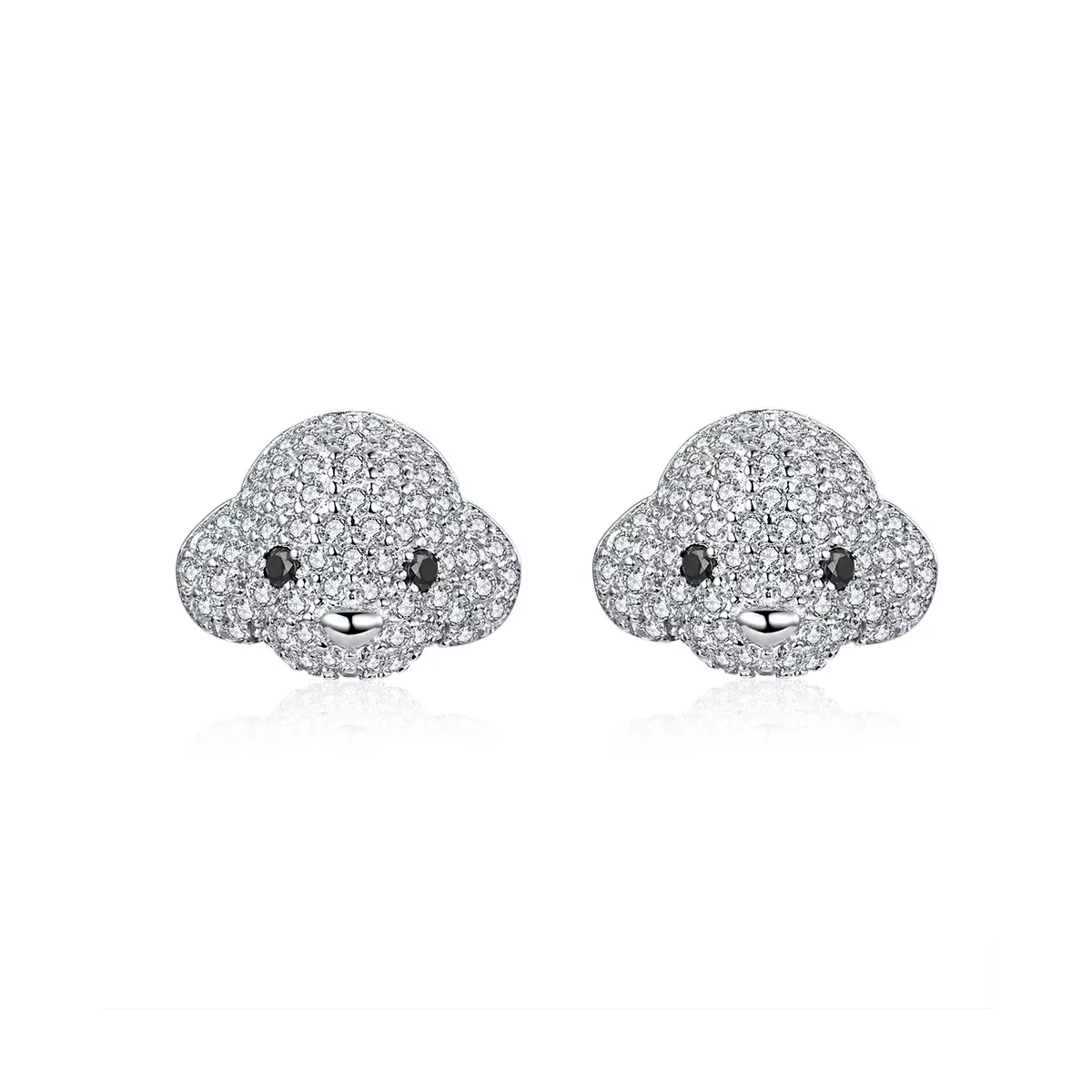Pandora Style Poodle Stud Earrings - BSE098