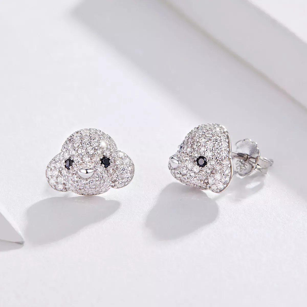Pandora Style Poodle Stud Earrings - BSE098