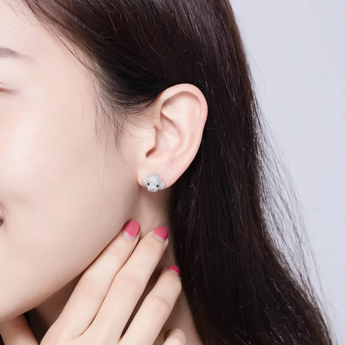 Pandora Style Poodle Stud Earrings - BSE098