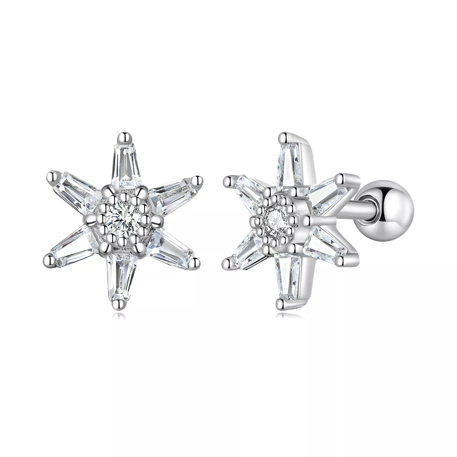 Pandora Style Refined Zircon Stud Earrings - SCE1458 Pandora Style Refined Zircon Stud Earrings - SCE1458