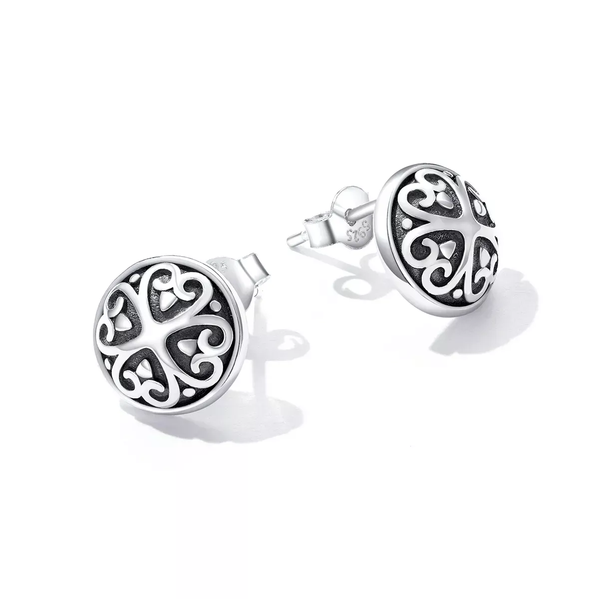 Pandora Style Retro Pattern Stud Earrings - SCE1396
