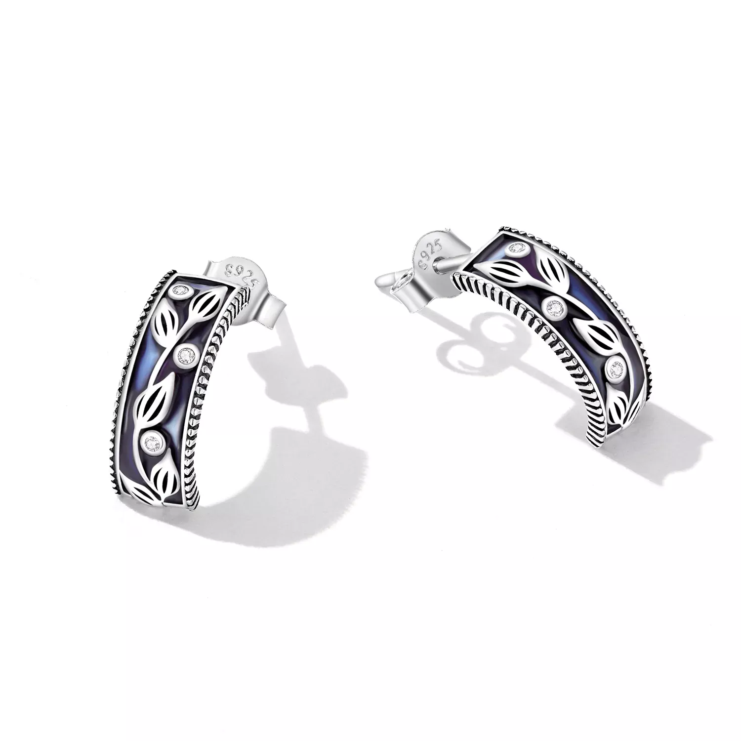 Pandora Style Retro Pattern Stud Earrings - SCE1415